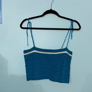 Turquoise Crochet Hand-Made Top